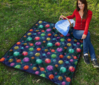 Fantastic Planets Pattern Print Quilt