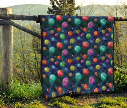 Fantastic Planets Pattern Print Quilt