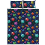 Fantastic Planets Pattern Print Quilt Bed Set