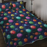 Fantastic Planets Pattern Print Quilt Bed Set