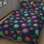 Fantastic Planets Pattern Print Quilt Bed Set