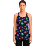Fantastic Planets Pattern Print Women's Racerback Tank Top