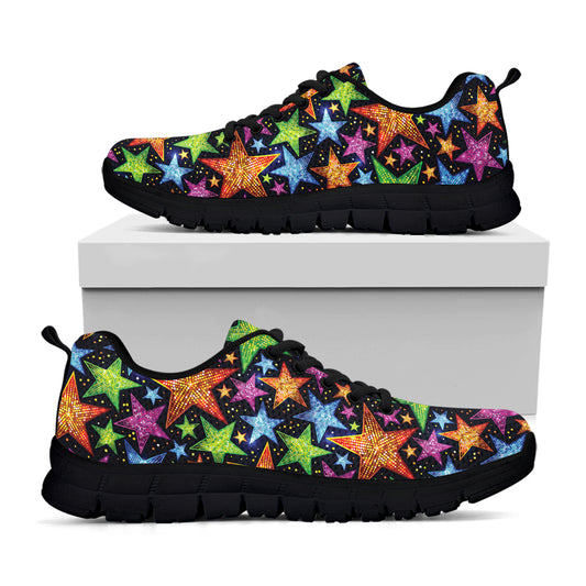 Fantastic Star Pattern Print Black Sneakers