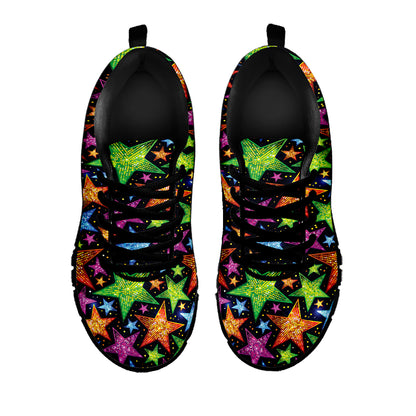 Fantastic Star Pattern Print Black Sneakers