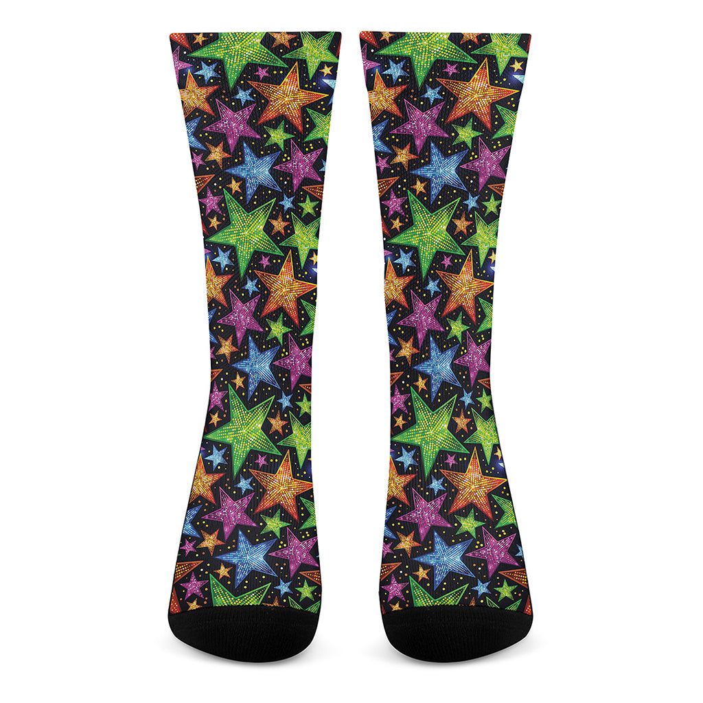 Fantastic Star Pattern Print Crew Socks