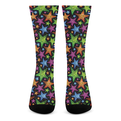 Fantastic Star Pattern Print Crew Socks