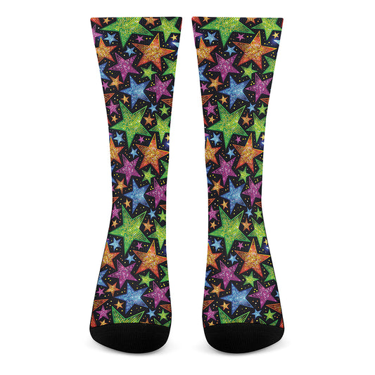 Fantastic Star Pattern Print Crew Socks