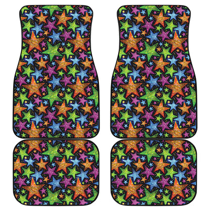 Fantastic Star Pattern Print Front and Back Car Floor Mats