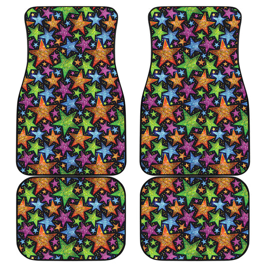 Fantastic Star Pattern Print Front and Back Car Floor Mats