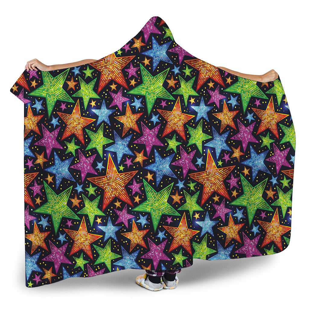 Fantastic Star Pattern Print Hooded Blanket