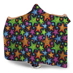 Fantastic Star Pattern Print Hooded Blanket