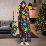 Fantastic Star Pattern Print Hooded Blanket