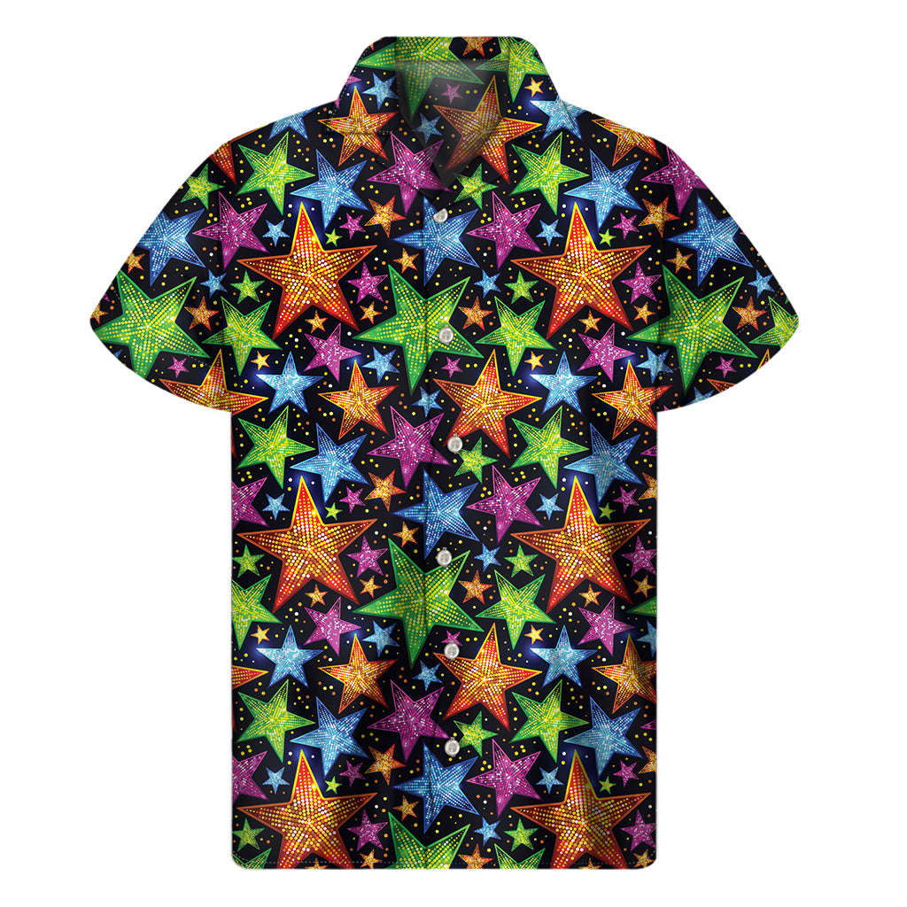 Fantastic Star Pattern Print Men's Short Sleeve Shirt