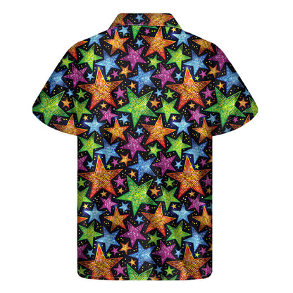 Fantastic Star Pattern Print Men's Short Sleeve Shirt
