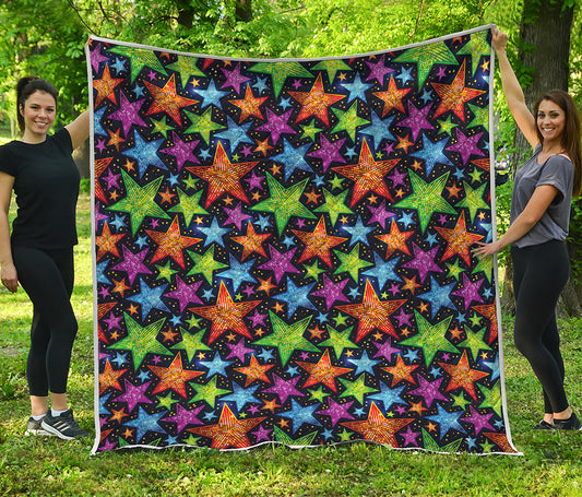 Fantastic Star Pattern Print Quilt