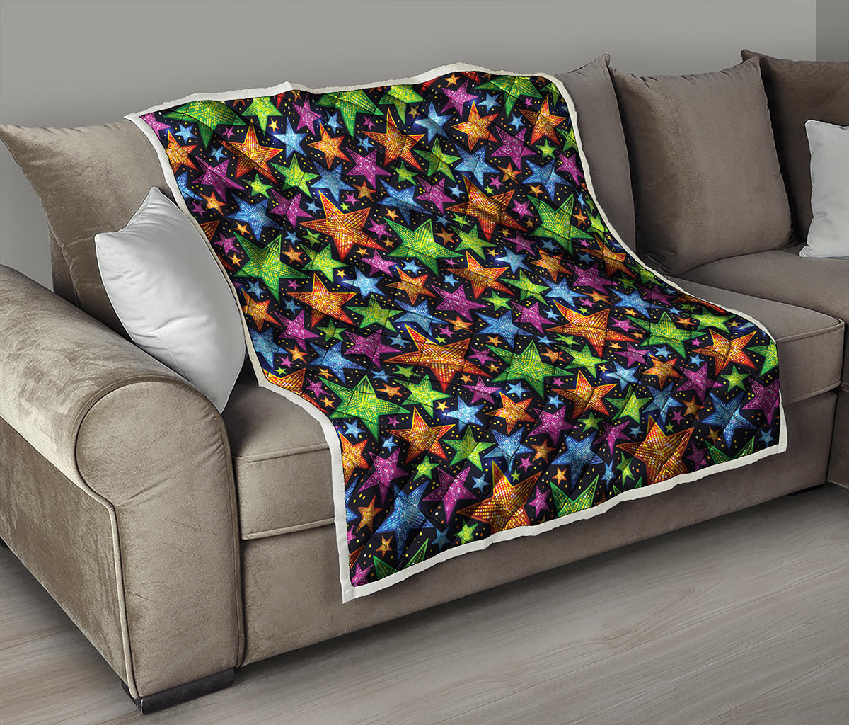 Fantastic Star Pattern Print Quilt