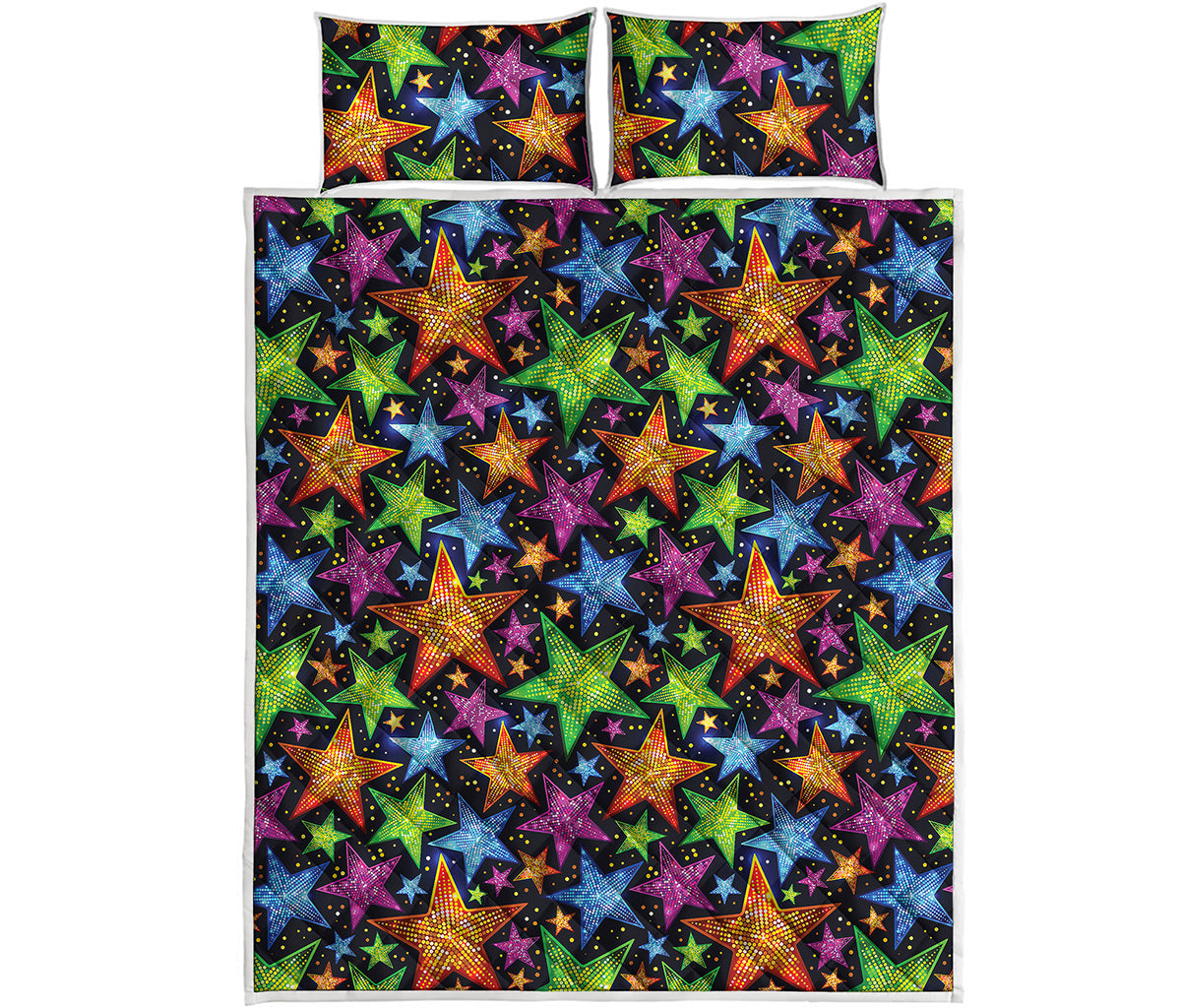 Fantastic Star Pattern Print Quilt Bed Set