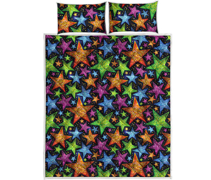 Fantastic Star Pattern Print Quilt Bed Set