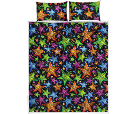 Fantastic Star Pattern Print Quilt Bed Set