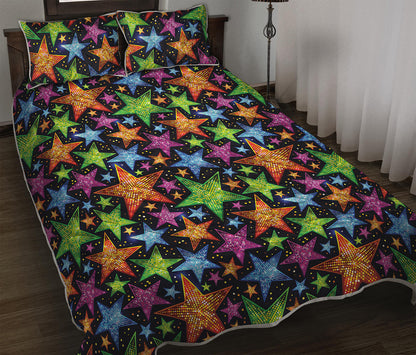 Fantastic Star Pattern Print Quilt Bed Set