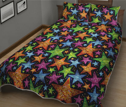 Fantastic Star Pattern Print Quilt Bed Set