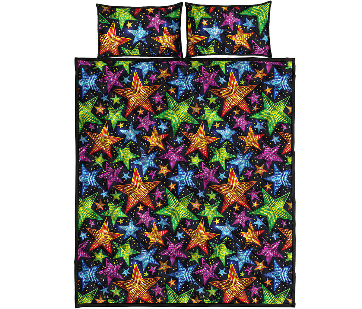 Fantastic Star Pattern Print Quilt Bed Set