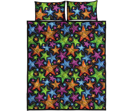 Fantastic Star Pattern Print Quilt Bed Set