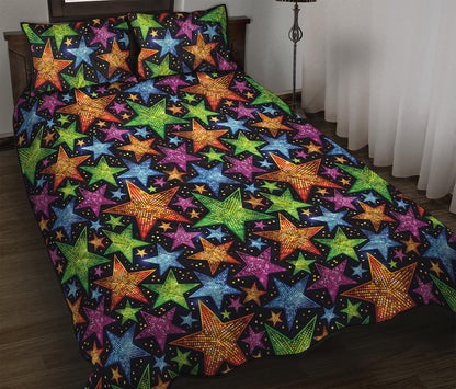 Fantastic Star Pattern Print Quilt Bed Set