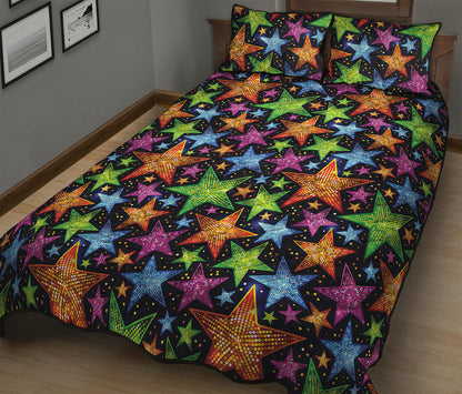 Fantastic Star Pattern Print Quilt Bed Set