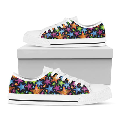 Fantastic Star Pattern Print White Low Top Shoes