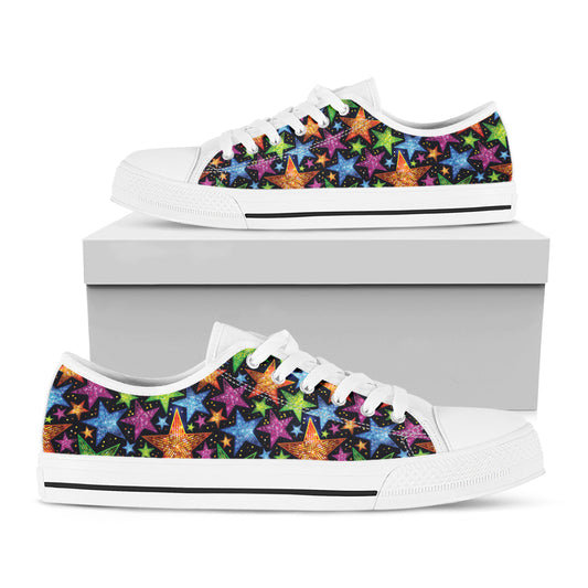 Fantastic Star Pattern Print White Low Top Shoes