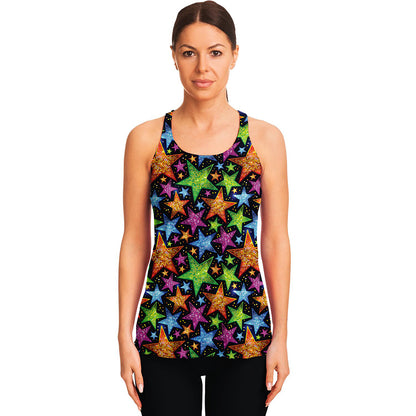 Fantastic Star Pattern Print Women's Racerback Tank Top