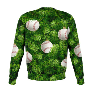 Baseball Xmas Tree Christmas Crewneck Sweatshirt