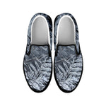 Fern Fossil Print Black Slip On Shoes