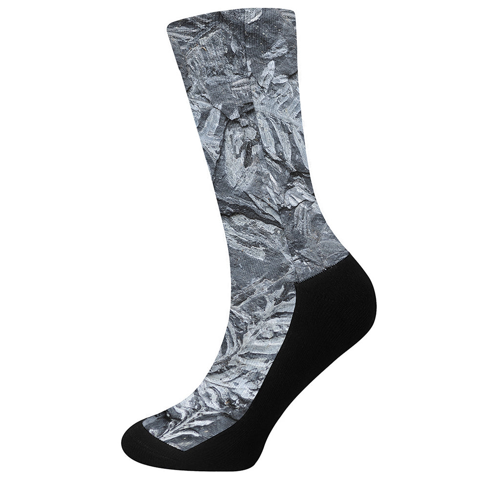 Fern Fossil Print Crew Socks