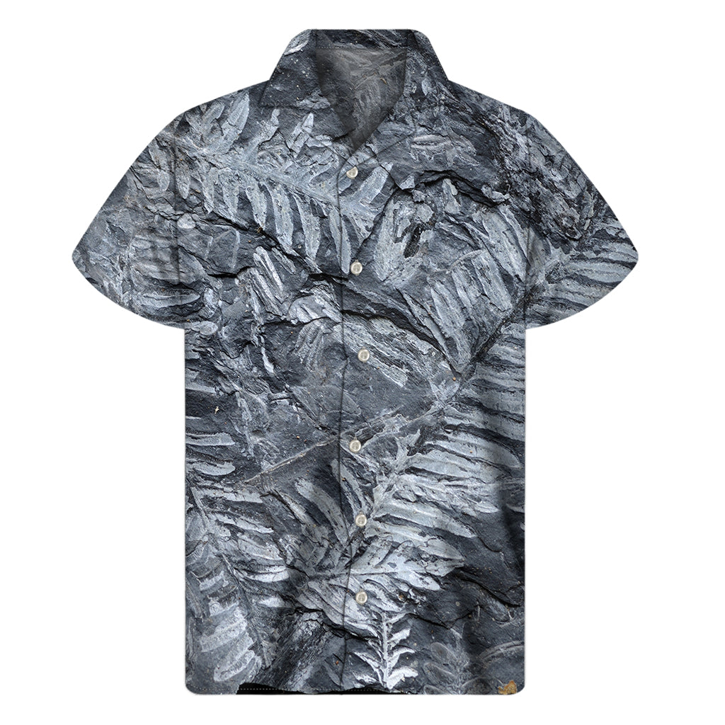 Fern Fossil Print Men's Short Sleeve Shirt