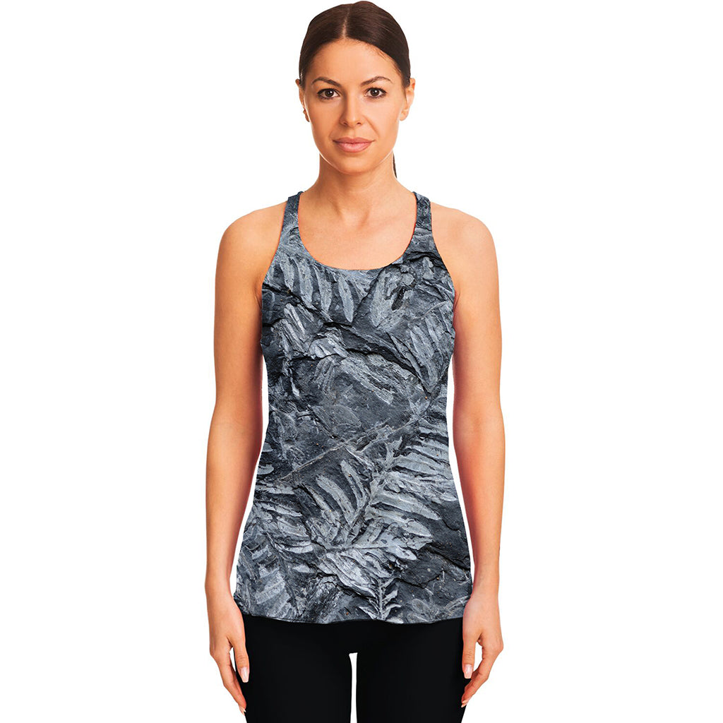 Fern Fossil Print Women's Racerback Tank Top