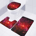 Fiery Nebula Universe Galaxy Space Print 3 Piece Bath Mat Set