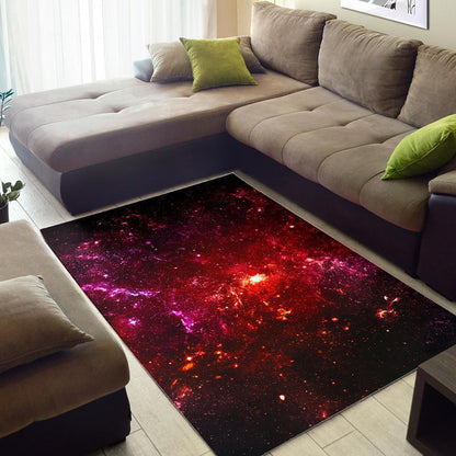 Fiery Nebula Universe Galaxy Space Print Area Rug GearFrost