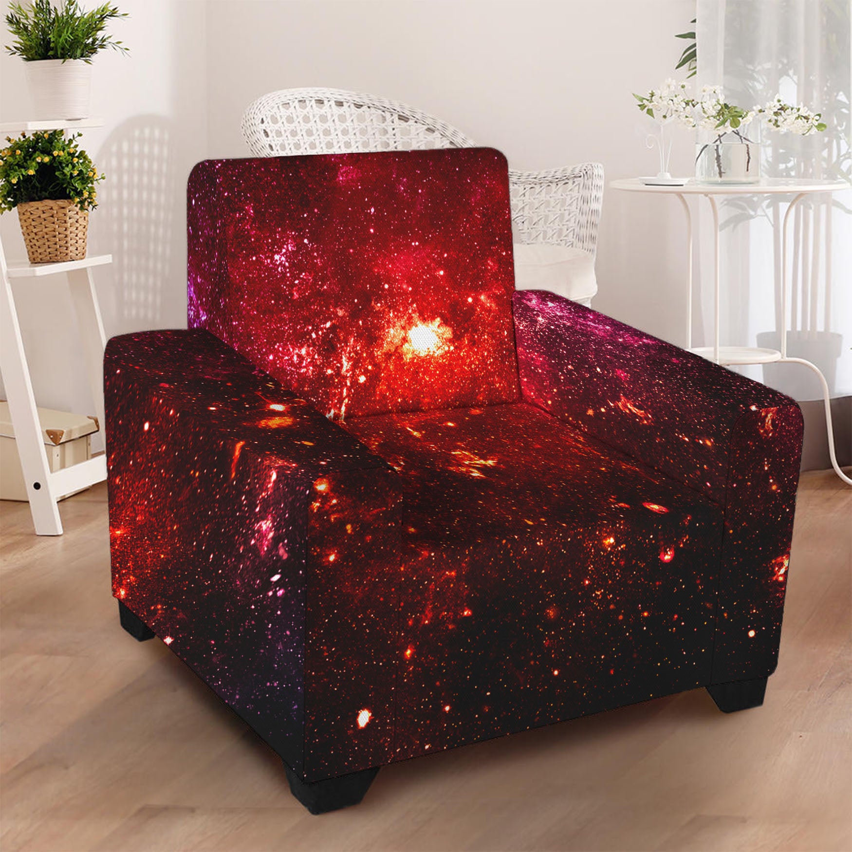 Fiery Nebula Universe Galaxy Space Print Armchair Slipcover