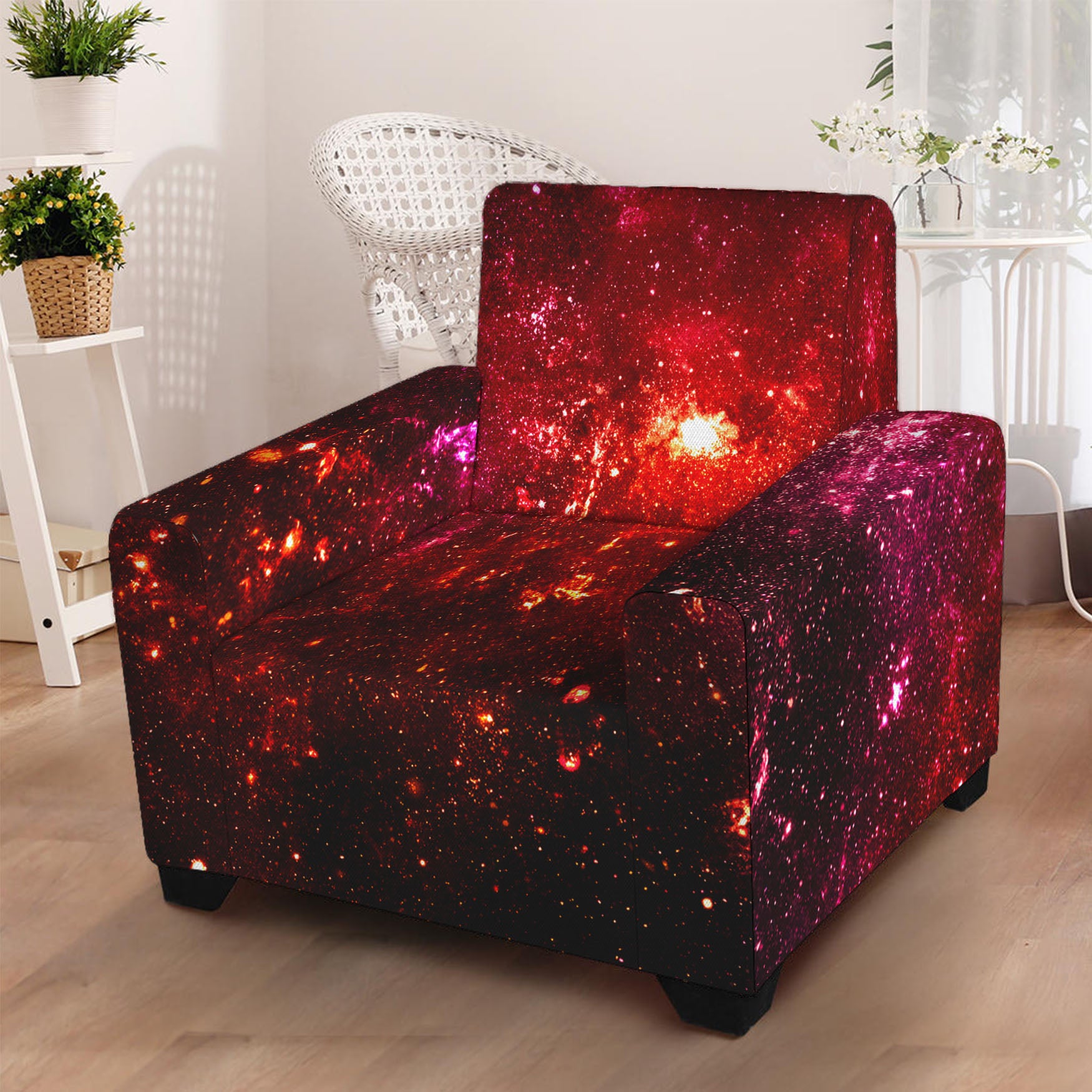 Fiery Nebula Universe Galaxy Space Print Armchair Slipcover