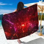 Fiery Nebula Universe Galaxy Space Print Beach Sarong Wrap