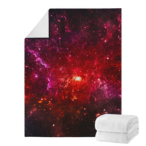 Fiery Nebula Universe Galaxy Space Print Blanket