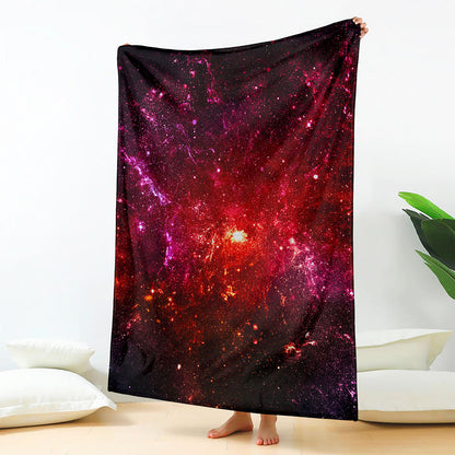 Fiery Nebula Universe Galaxy Space Print Blanket
