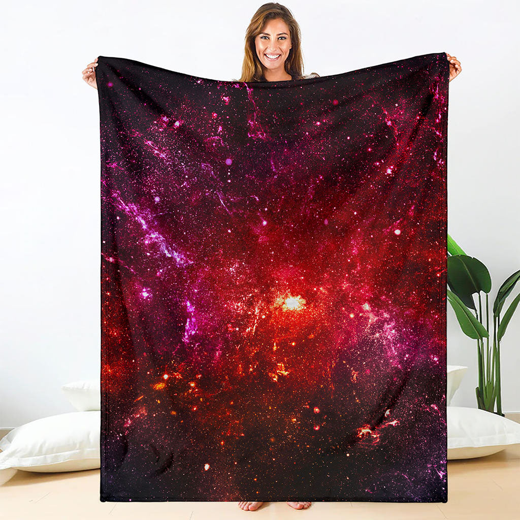Fiery Nebula Universe Galaxy Space Print Blanket
