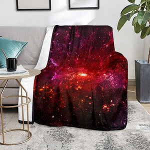 Fiery Nebula Universe Galaxy Space Print Blanket