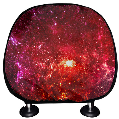 Fiery Nebula Universe Galaxy Space Print Car Headrest Covers