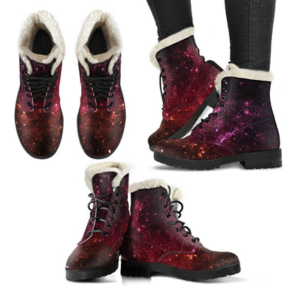 Fiery Nebula Universe Galaxy Space Print Comfy Boots GearFrost