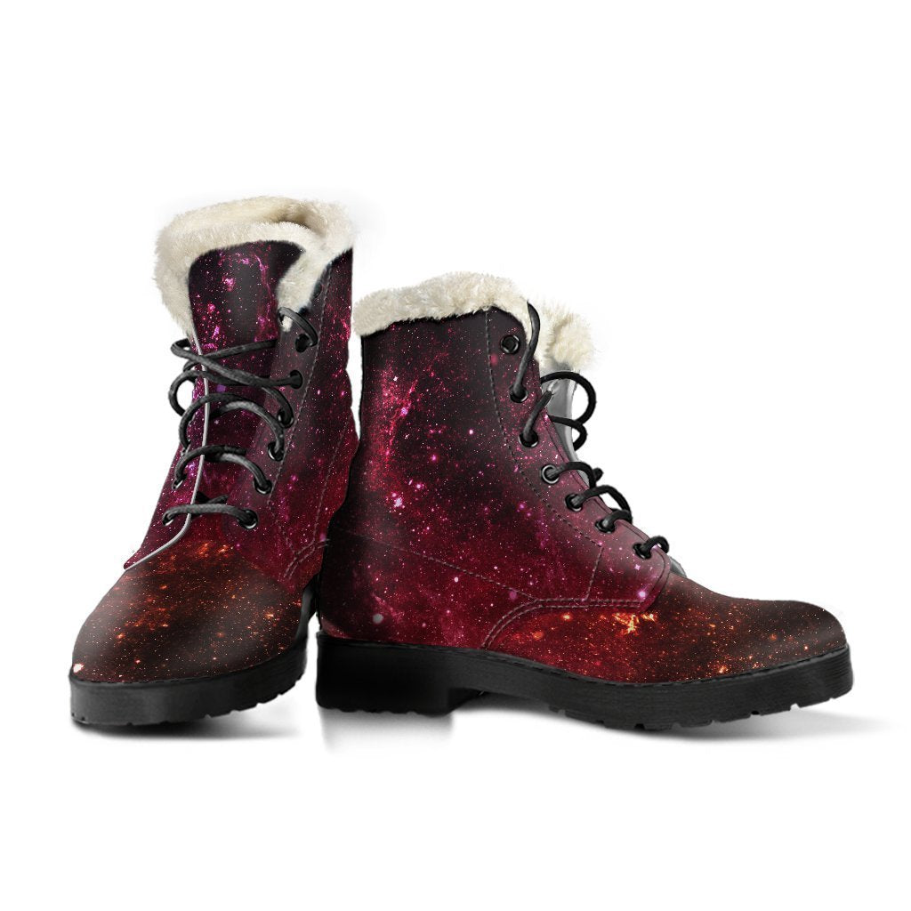 Fiery Nebula Universe Galaxy Space Print Comfy Boots GearFrost
