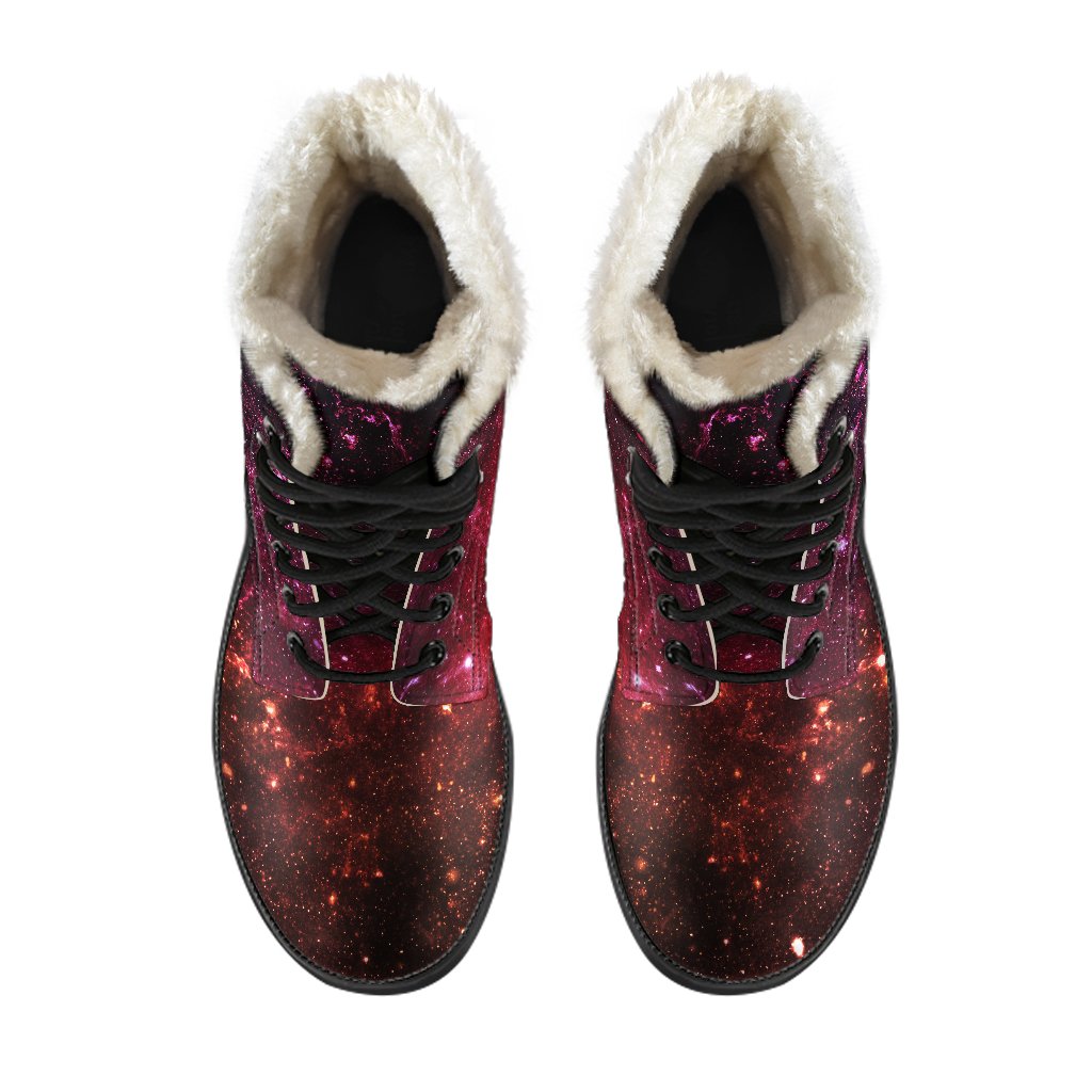 Fiery Nebula Universe Galaxy Space Print Comfy Boots GearFrost